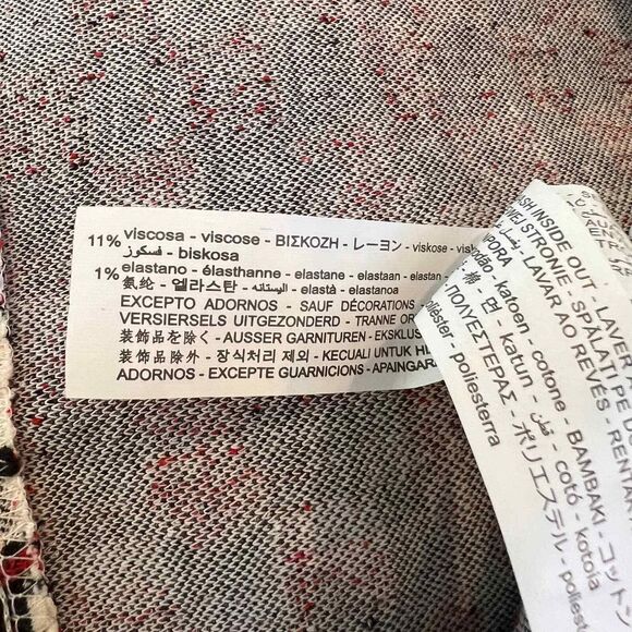 Zara Cream top women texture sleeveless black lace blouse size L bohemian boho - Picture 15 of 15